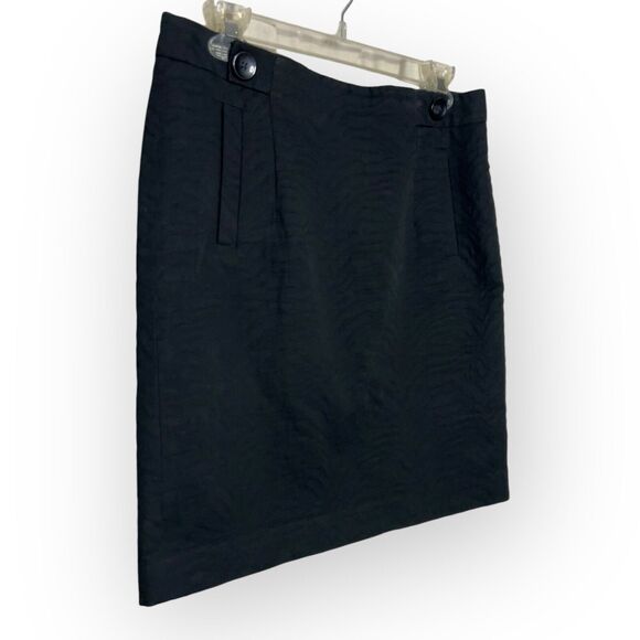 Ann Taylor Petite Black Textured Cotton Jacquard Pencil Mini Skirt Size 6P - Picture 5 of 14